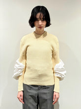 画像をギャラリービューアに読み込む, Volume arm rib knit pullover