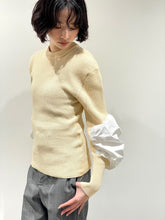 画像をギャラリービューアに読み込む, Volume arm rib knit pullover