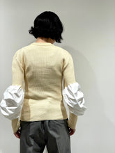 画像をギャラリービューアに読み込む, Volume arm rib knit pullover