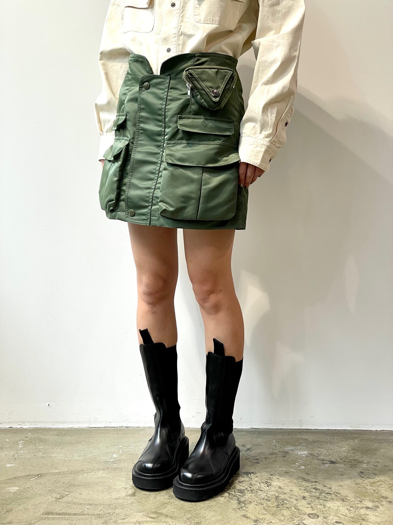 Nylon twill mini skirt – FUKIONLINE