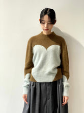 画像をギャラリービューアに読み込む, Bicolor knit pullover