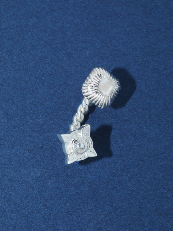 Half hoop pierced earring SILVER