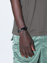 Double buckle leather bangle