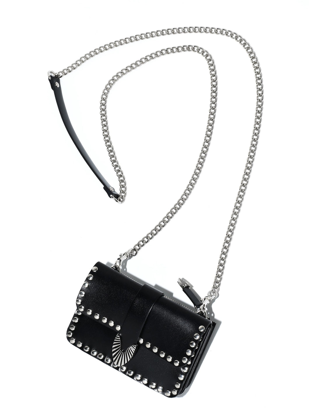 Chain leather wallet