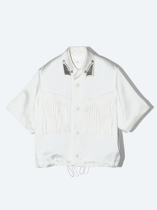 Satin fringe shirt
