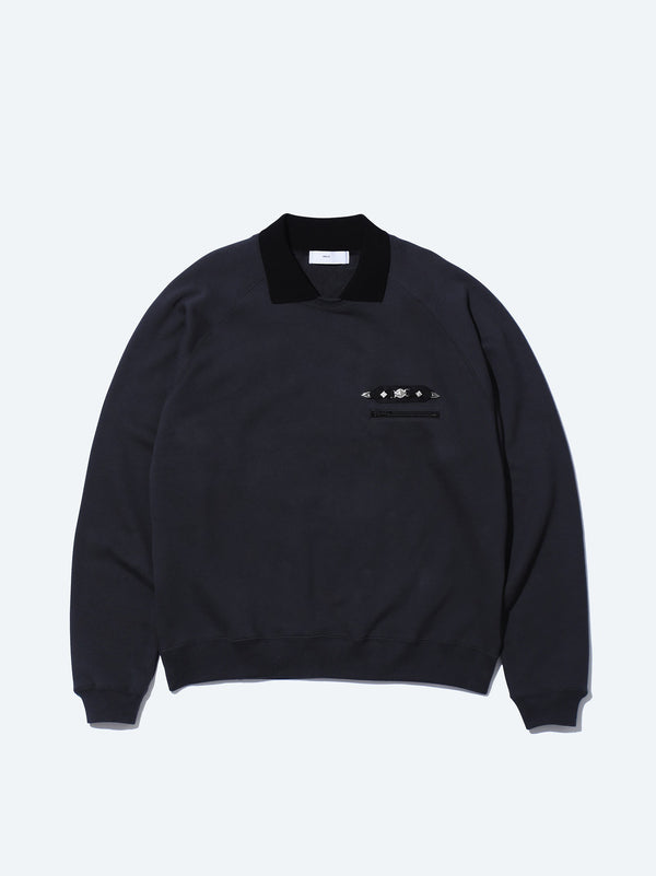 Polo collar sweatshirt