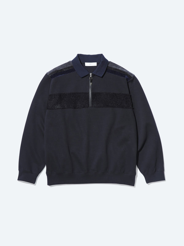 Double jersey half-zip pullover