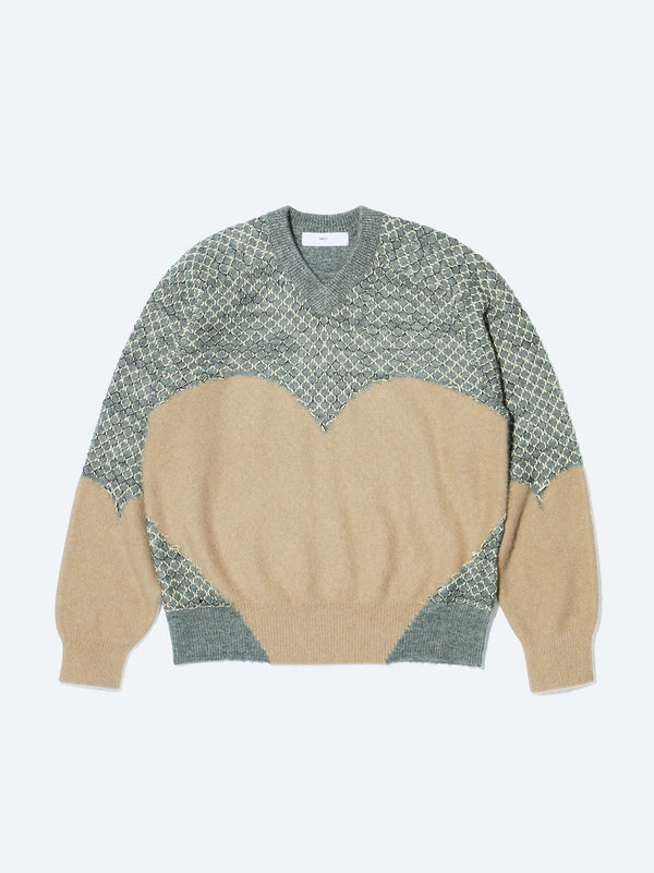 Heart knit pullover