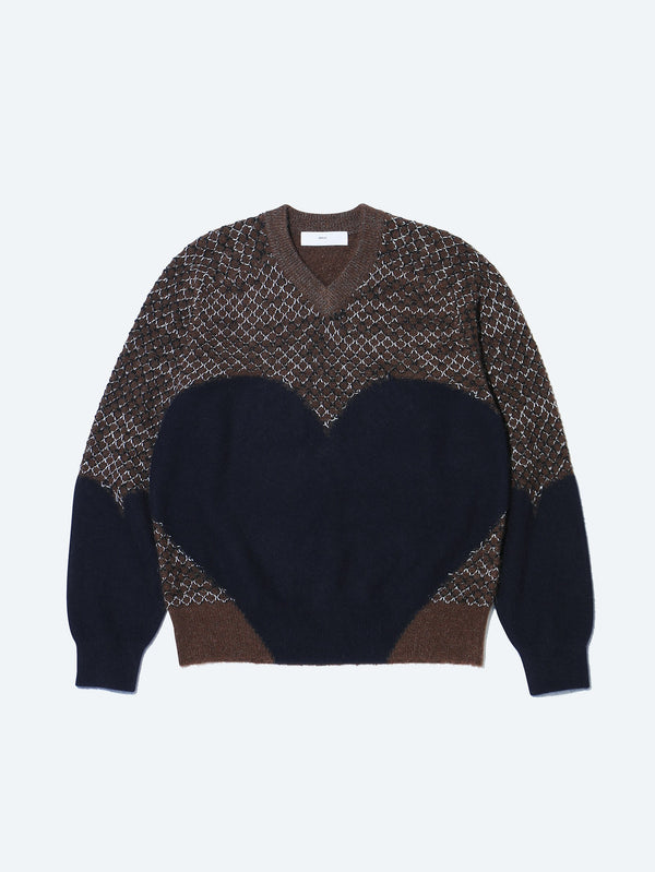 Heart knit pullover