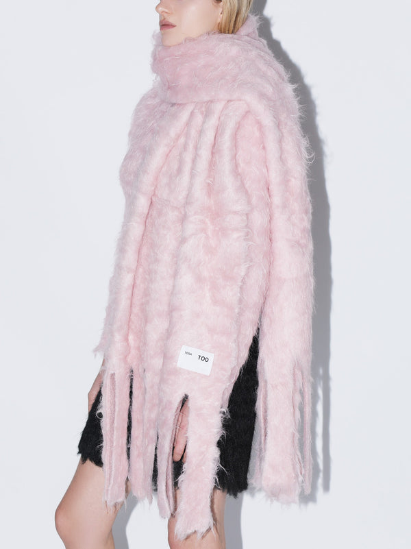 Shaggy knit stole