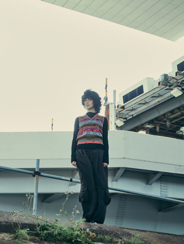 3D FAIR ISLE KNIT VEST