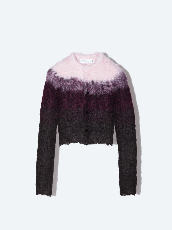 Shaggy knit cardigan