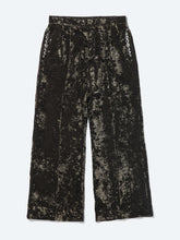 Crushed velvet drawstring pants
