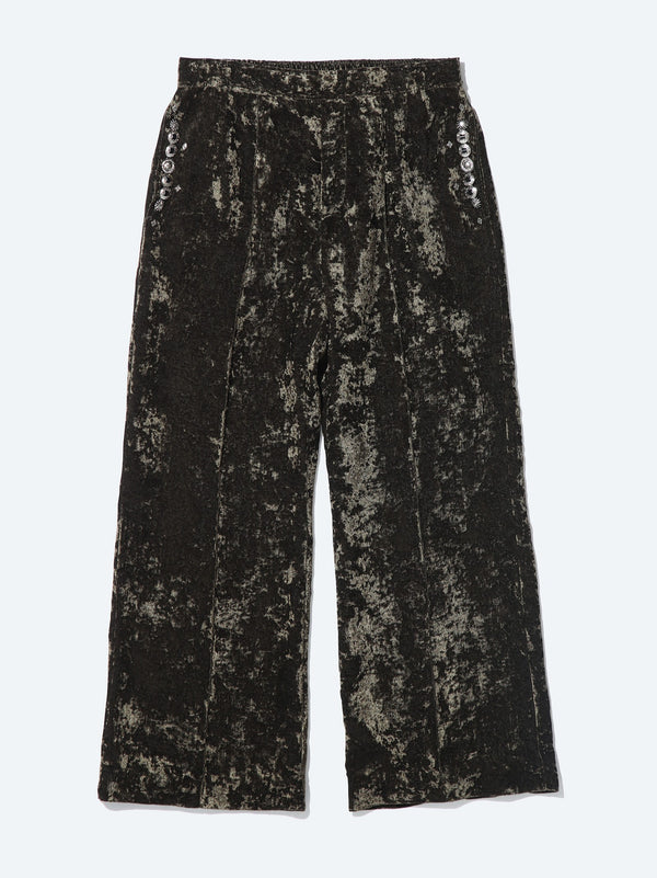 Crushed velvet drawstring pants