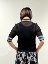 Lace knit polo shirt
