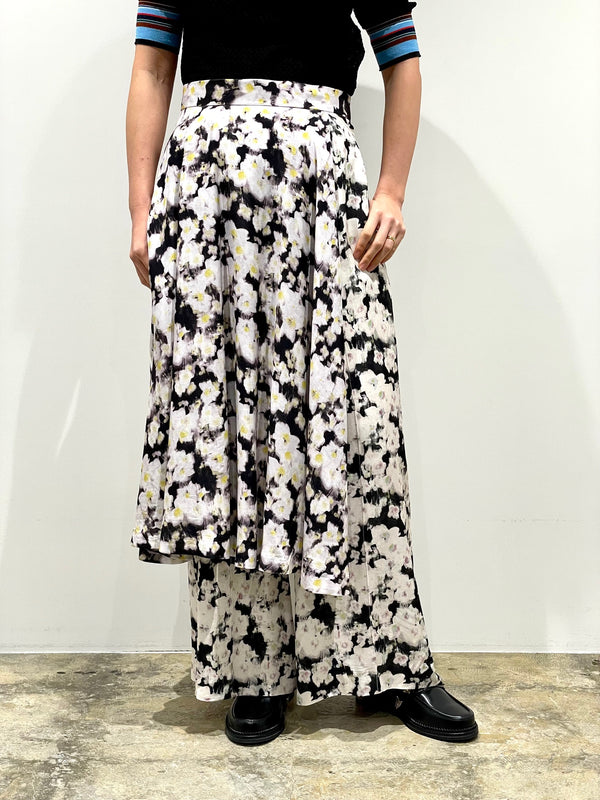 Rayon print skirt pants