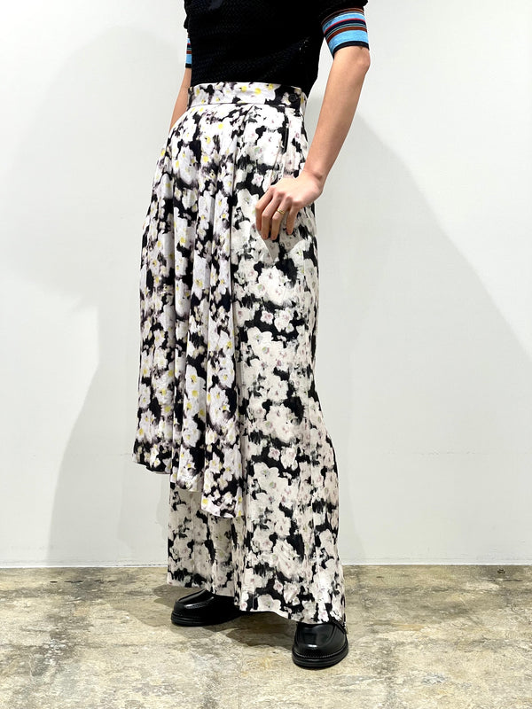 Rayon print skirt pants