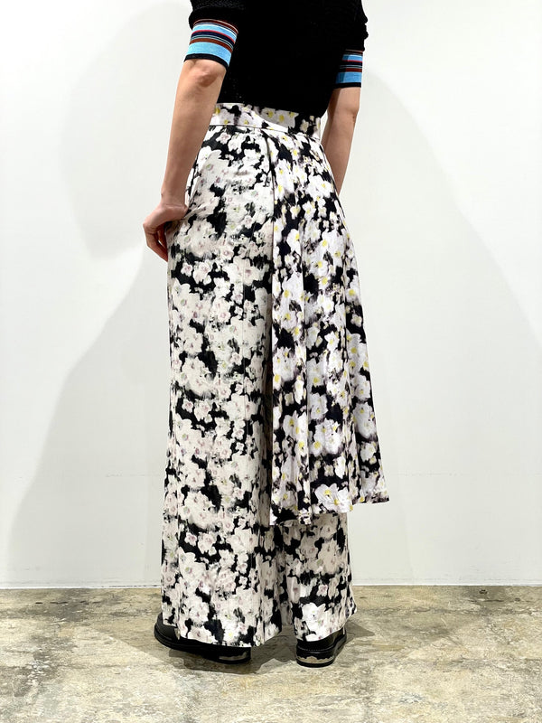 Rayon print skirt pants