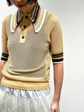 Lace knit polo shirt