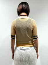 Lace knit polo shirt