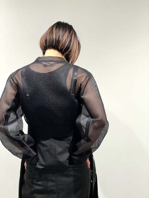 Sheer mesh cardigan