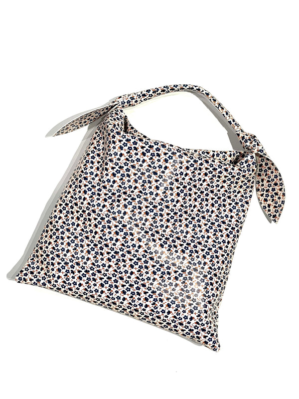 Leather ribbon bag big print