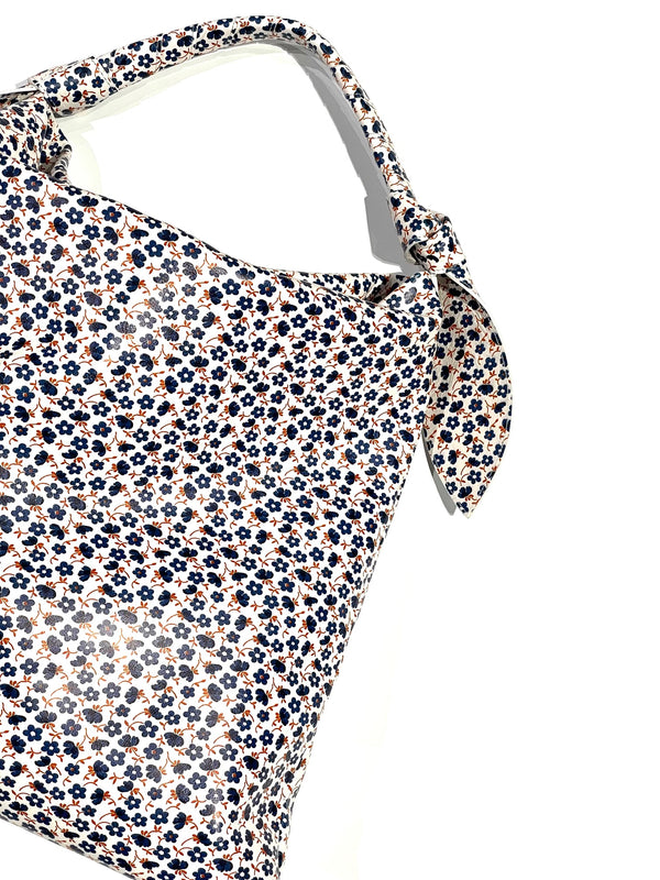 Leather ribbon bag big print
