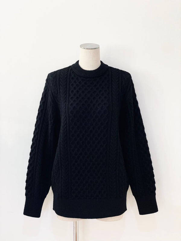 REBORN WOOL ARAN KNIT P/O