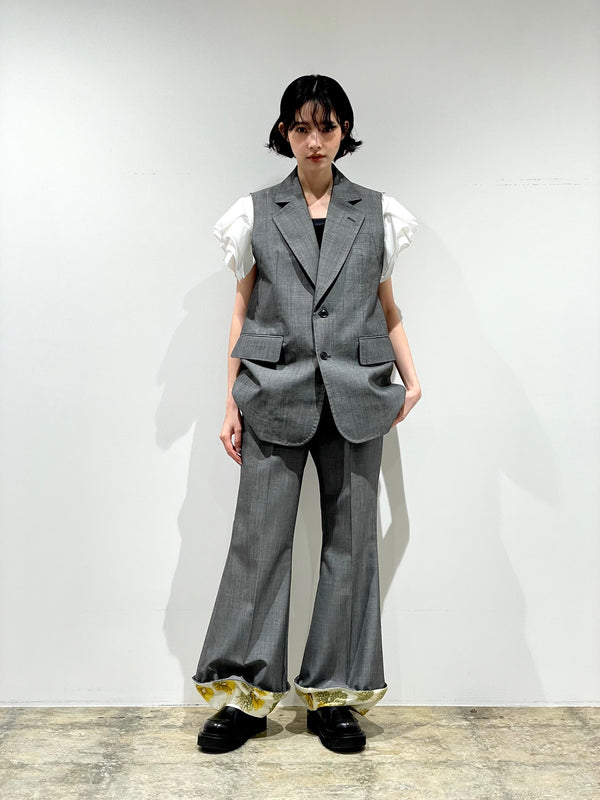 Wool mohair sleeveless jacket
