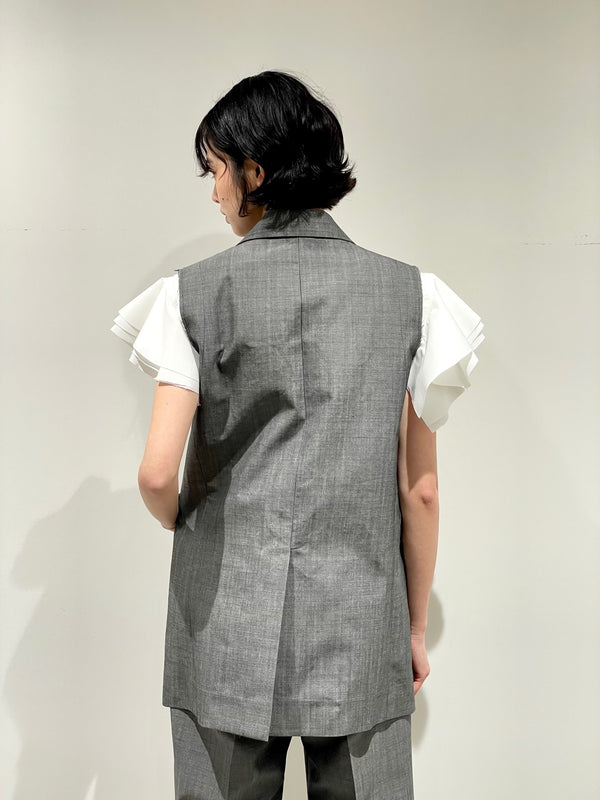 Wool mohair sleeveless jacket