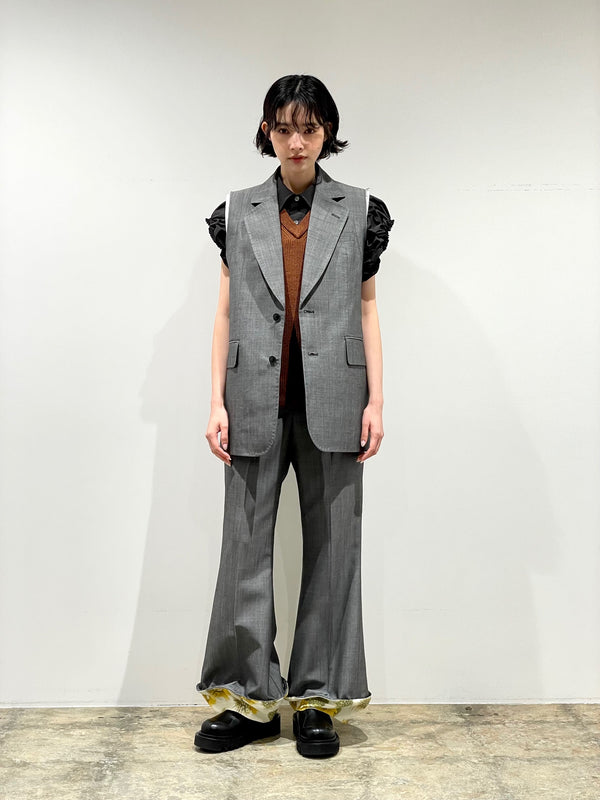 Wool mohair sleeveless jacket