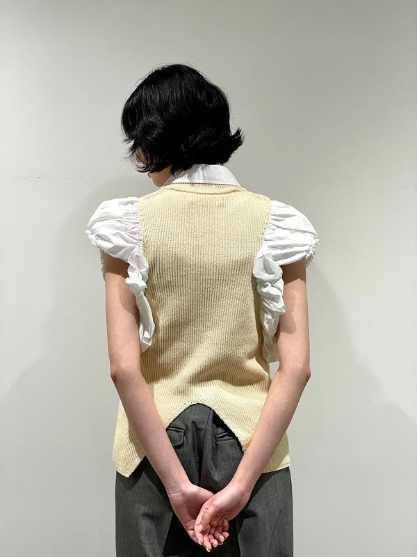 Roll sleeve knit