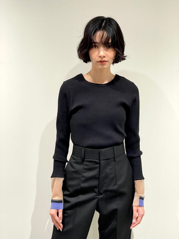 Rib long sleeve top