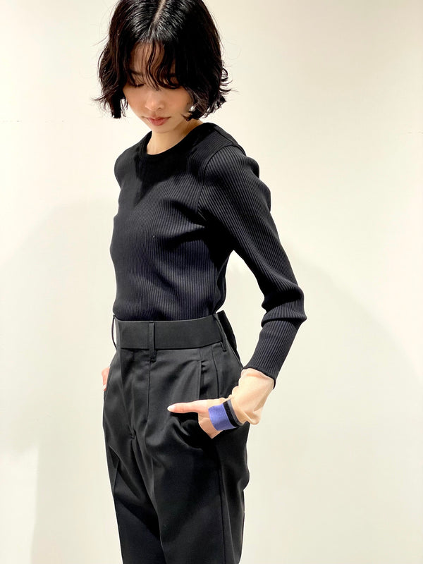 Rib long sleeve top