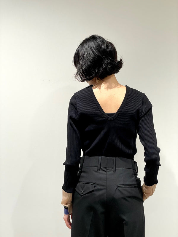 Rib long sleeve top