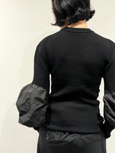 画像をギャラリービューアに読み込む, Volume arm rib knit pullover
