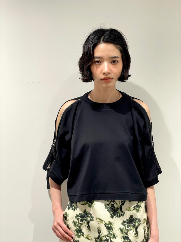 Zip sleeve tee