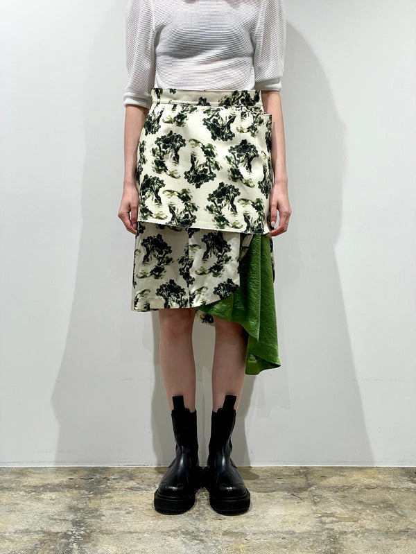 Flower canvas bonding skirt