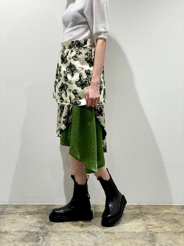 Flower canvas bonding skirt