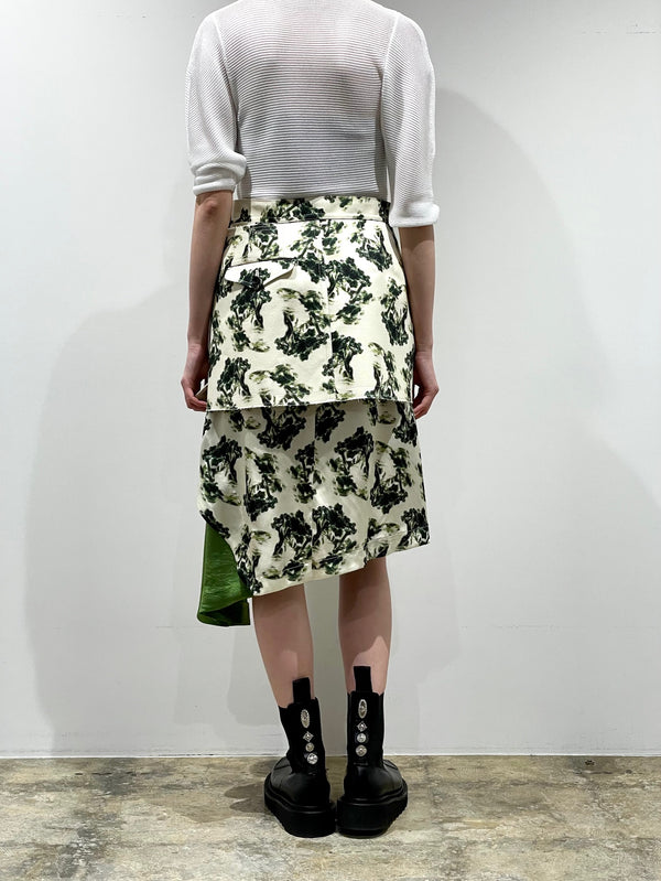 Flower canvas bonding skirt