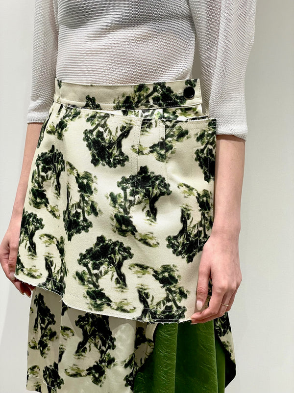 Flower canvas bonding skirt