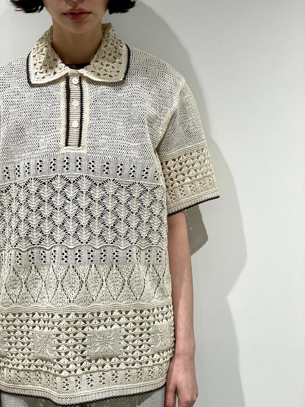 SUKASHI EMBOSSED KNIT POLO