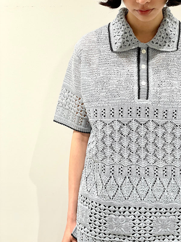 SUKASHI EMBOSSED KNIT POLO