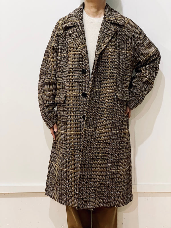 GLEN CHECK TWEED COAT