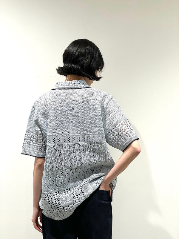 SUKASHI EMBOSSED KNIT POLO