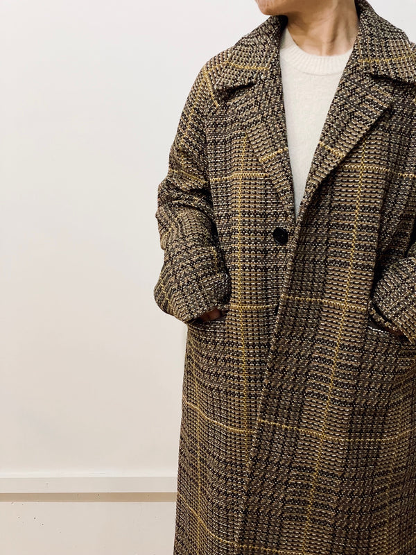 GLEN CHECK TWEED COAT