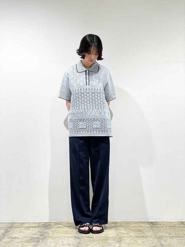 SUKASHI EMBOSSED KNIT POLO