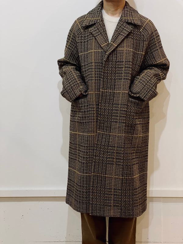 GLEN CHECK TWEED COAT