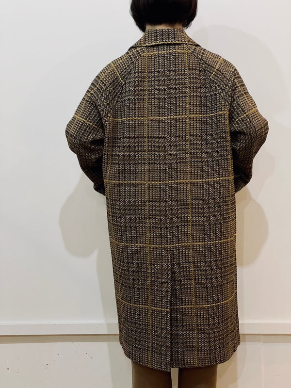 GLEN CHECK TWEED COAT