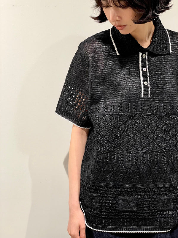 SUKASHI EMBOSSED KNIT POLO
